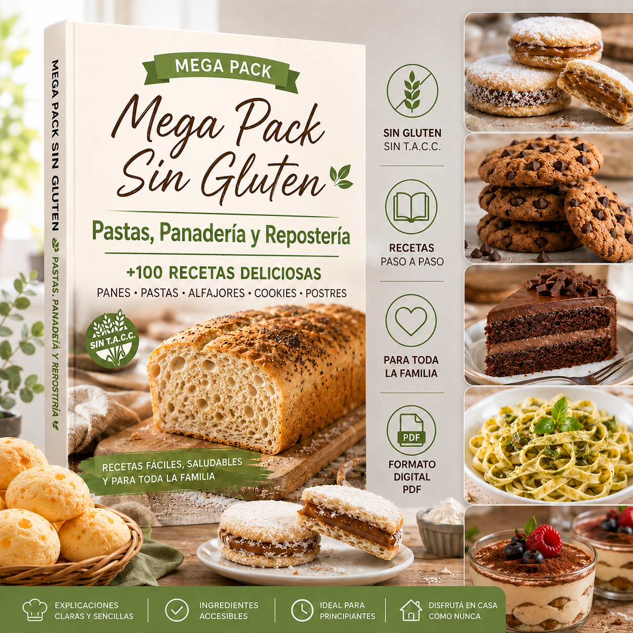 Mega Pack Sin Gluten: Pastas, Panadería y Reposteria